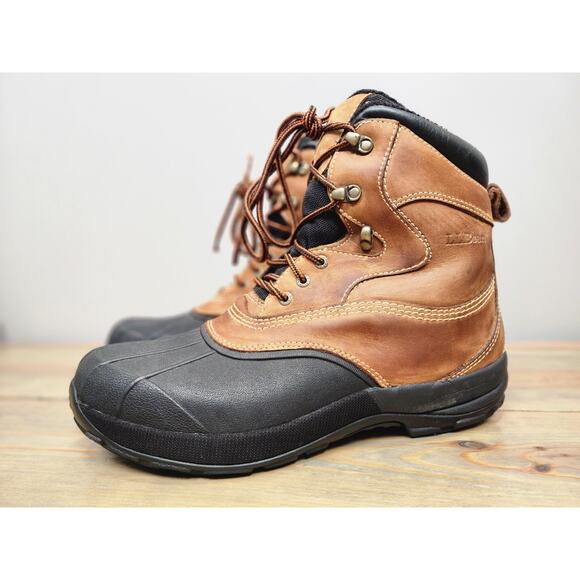 LL Bean Men’s Winter Snow Boots WR96 04 Brown Leather Thinsulate Size 12 Med main image 8